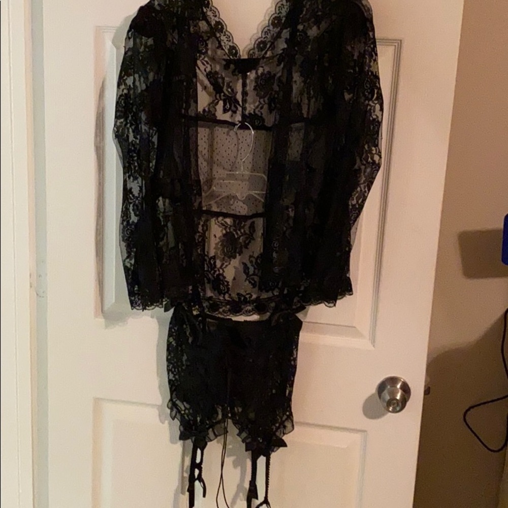 2 piece robe and garter belt